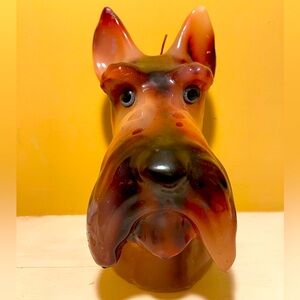 Dog Head CANDLE. Miniature schnauzer. Shiny. Super. Never burned.